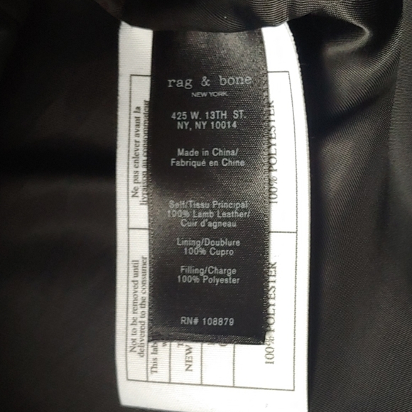 sold Rag & Bone Mack Lambskin Leather Jacket - Picture 5 of 6